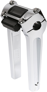 THRASHIN SUPPLY CO. Risers - Straight - 8" - Gauge Cutout - Chrome TSC-8025-3