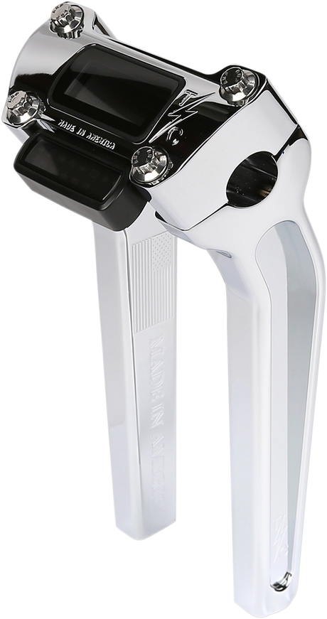 THRASHIN SUPPLY CO. Risers - Pull Back - 9-1/2" - Gauge Cutout - Chrome TSC-9500-3