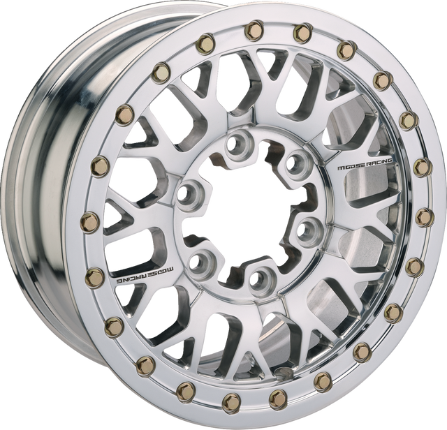 MOOSE OFFROAD Wheel - 346X - Beadlock/6 Lug - Front/Rear - Silver - 15x7 - 6/5.5 - 5+2 346BLMO 157655P54