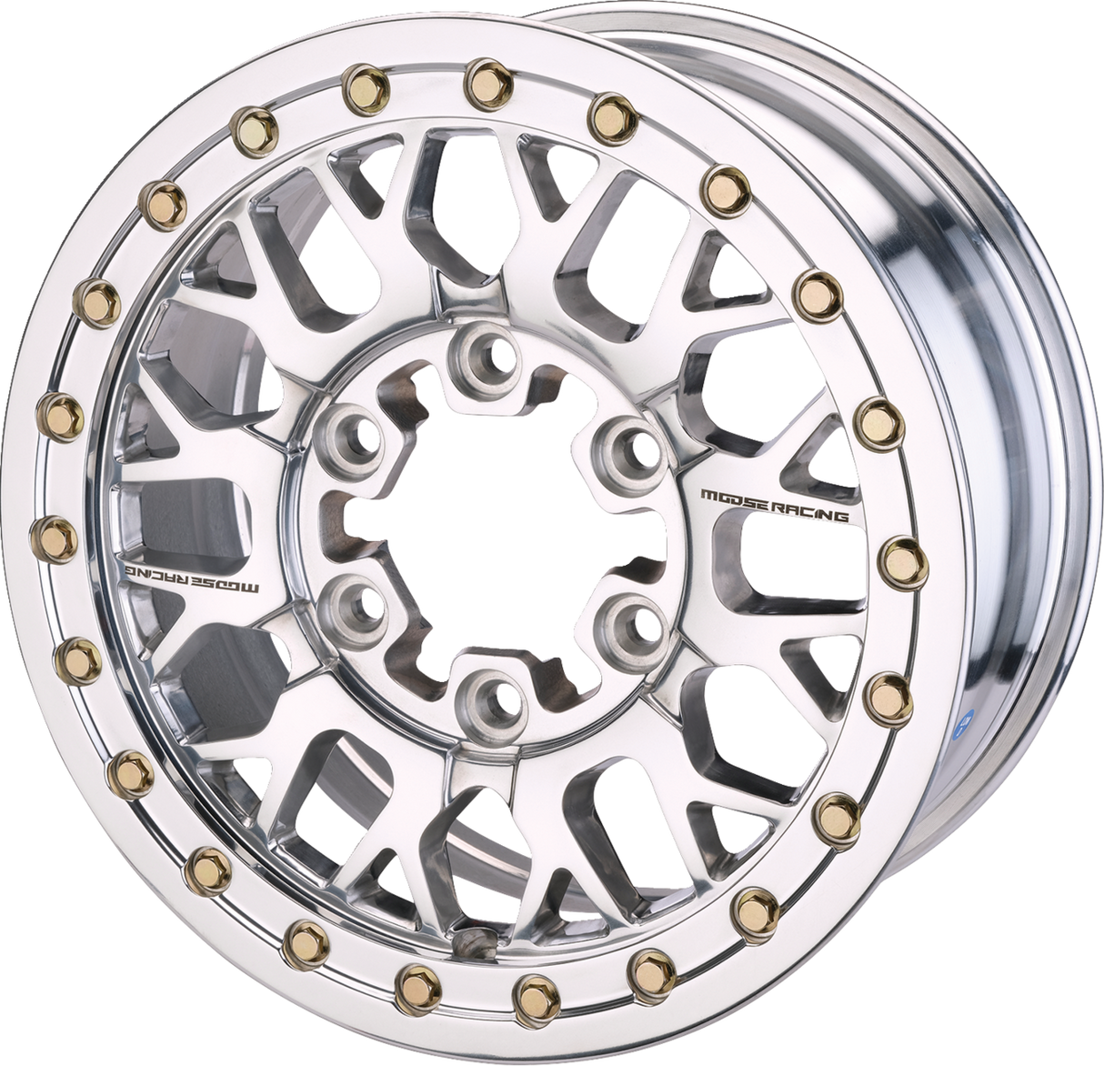 MOOSE OFFROAD Wheel - 346X - Beadlock/6 Lug - Front/Rear - Silver - 15x7 - 6/5.5 - 5+2 346BLMO 157655P54