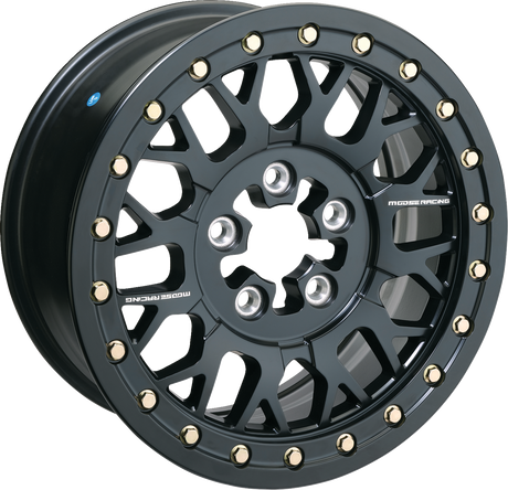 MOOSE OFFROAD Wheel - 346X - Beadlock/6 Lug - Front/Rear - Black - 6/5.5 - 15x7 - 5+2 346BLMO 157655MB54