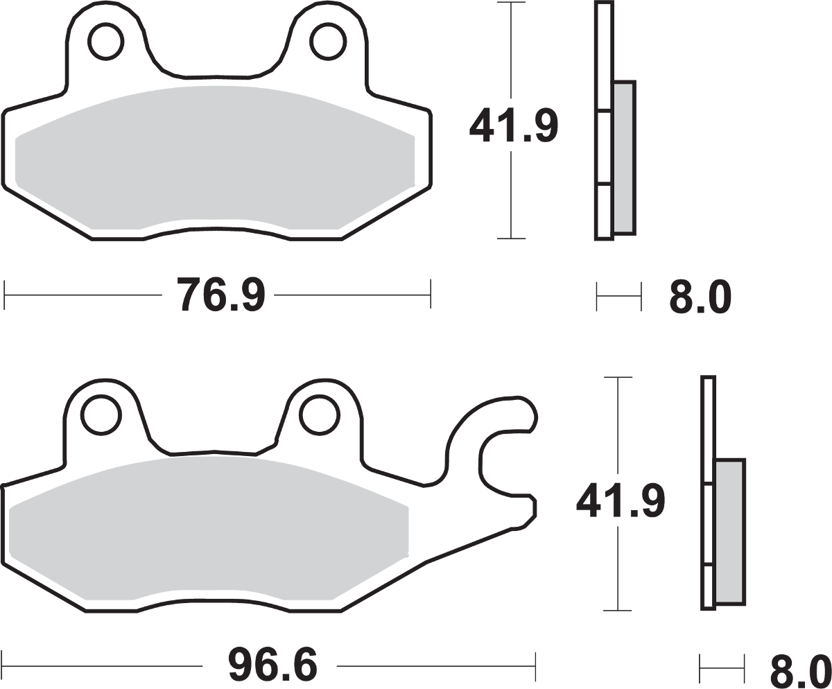 SBS Sintered Rear Brake Pads - 638LS (Kawasaki KLR650 / Triumph Tiger 1050 1994–2026)