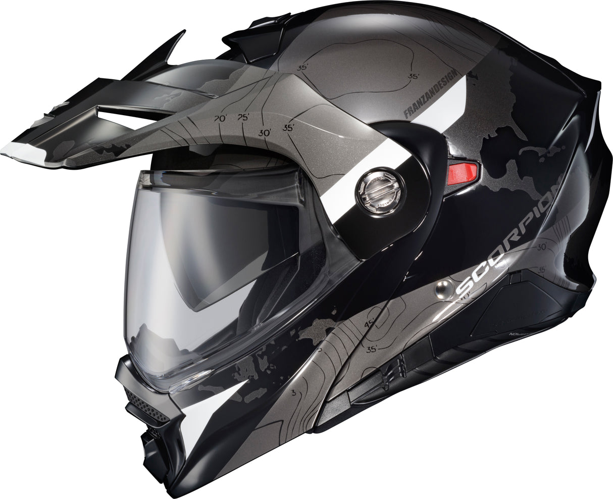 Scorpion - Exo At960 Modular Helmet Topographic Black/White Sm