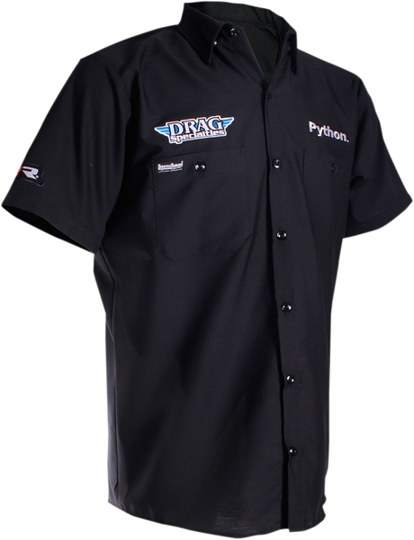 THROTTLE THREADS Drag Specialties Shop Shirt - Black - 3XL DRG26S24BK3R - Cycle City Outdoors