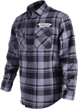 THROTTLE THREADS Drag Specialties Long-Sleeve Flannel Shirt - Gray/Black - Large DRG27S68GYLR - Cycle City Outdoors