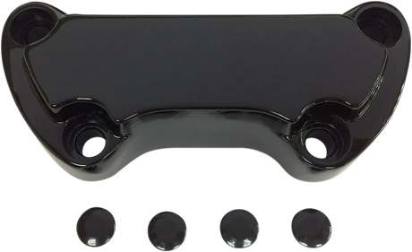 DRAG SPECIALTIES Handlebar Clamp - Scalloped - Black 03-0107SB - Cycle City Outdoors