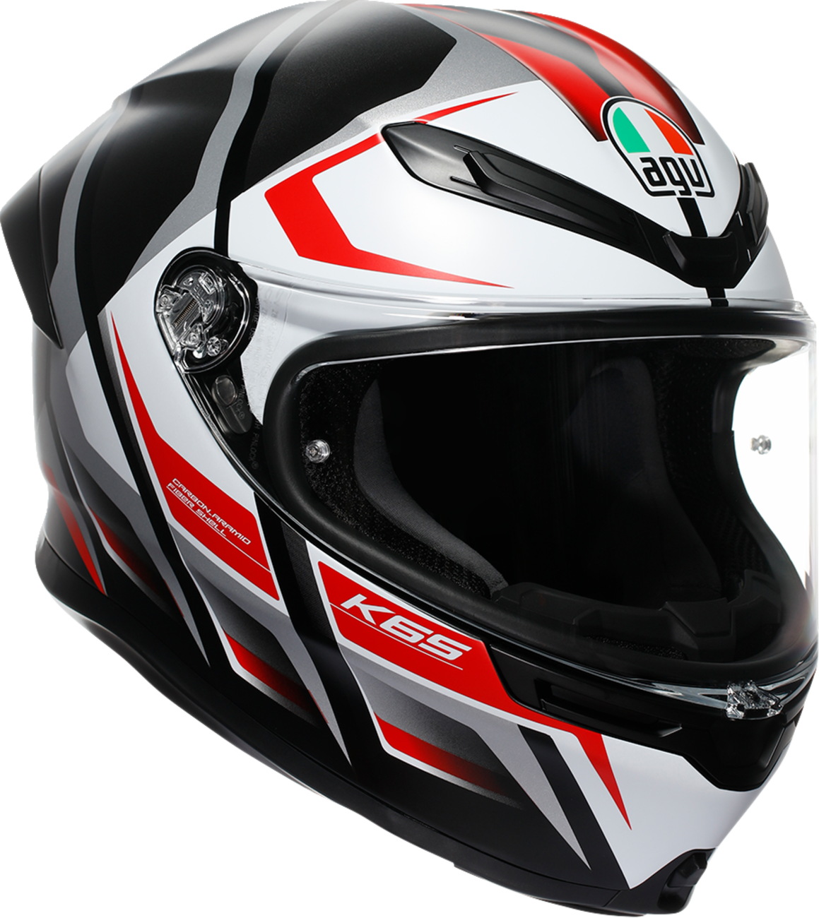AGV K6 S Helmet - Karve - Matte Black/White/Red - 2XL 2118395002-025-XXL