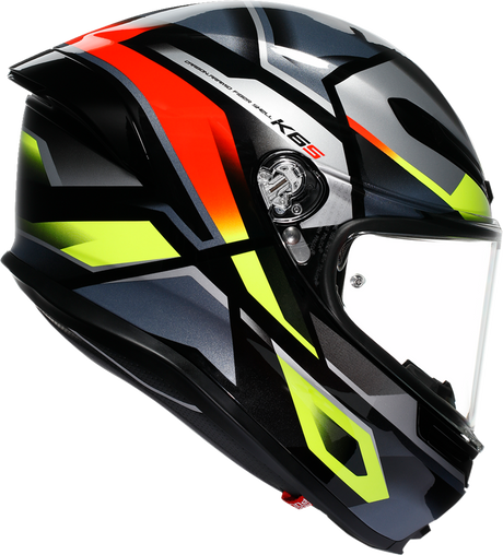 AGV K6 S Helmet - Erazer - Black/Red/Yellow Fluo - Large 2118395002-026-L