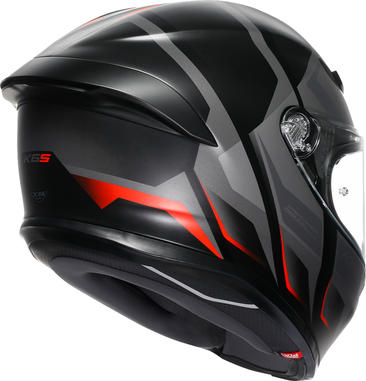 AGV K6 S Helmet - Karve - Matte Black/Gray/Red - Large 2118395002-024-L