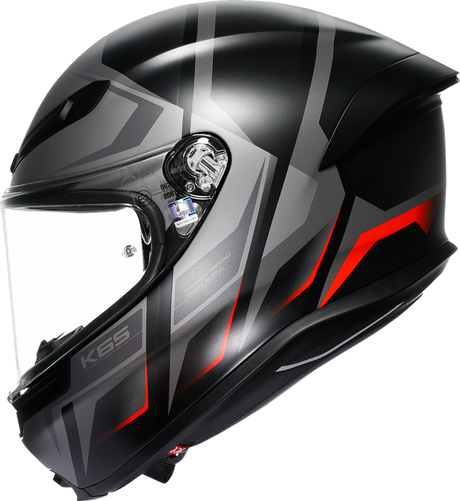 AGV K6 S Helmet - Karve - Matte Black/Gray/Red - Large 2118395002-024-L