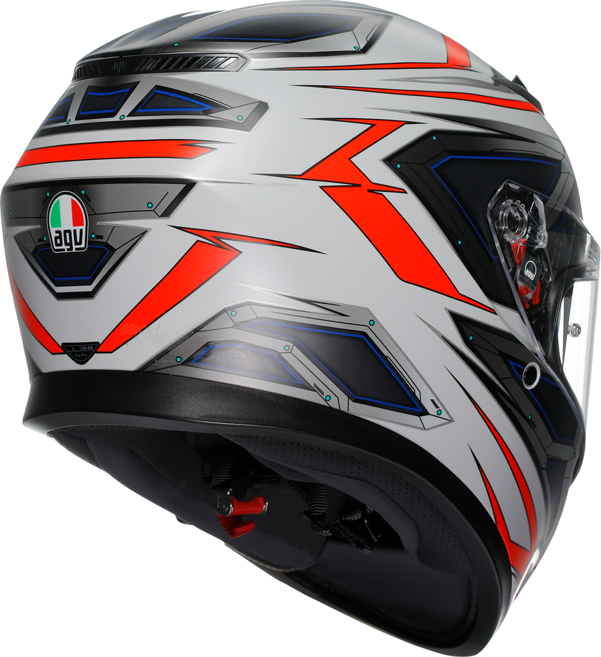 AGV K3 Helmet - Space - Matte White/Red Fluo - Large 2118381004-020-L