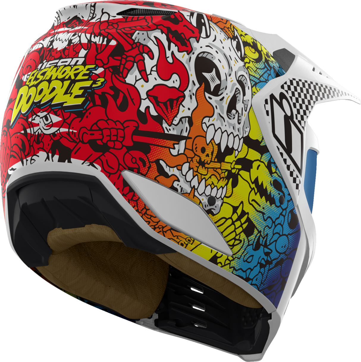 ICON Elsinore* Helmet - Doodle 3 - White - 3XL 0104-3443