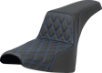 SADDLEMEN Step-Up Seat - Front Lattice Stitch - Blue Stitch - FXST/FXBB '18-'25 818-30-17201