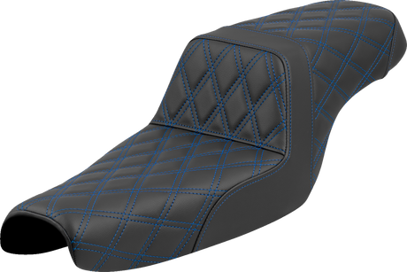 SADDLEMEN Step-Up Seat - Lattice Stitch - Blue Stitch - XL '04-'22 807-11-17501
