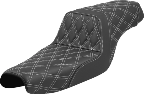 SADDLEMEN Step-Up Seat - Lattice Stitch - White Stitch - XL '04-'22 807-11-17506