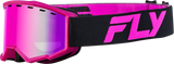 Yth Focus Snow Goggle Blk/Pink W/ Pink Mirror/Rose Lens - Cycle City Outdoors