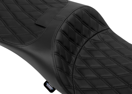 DRAG SPECIALTIES SEATS Extended Reach Freedom Seat - Vinyl - Double Diamond - Black Stitch - FLT/FLH '09-'24 4696B