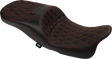DRAG SPECIALTIES SEATS Extended Reach Freedom Seat - Vinyl - Double Diamond - Red Stitch - FLT/FLH '09-'24 4696D