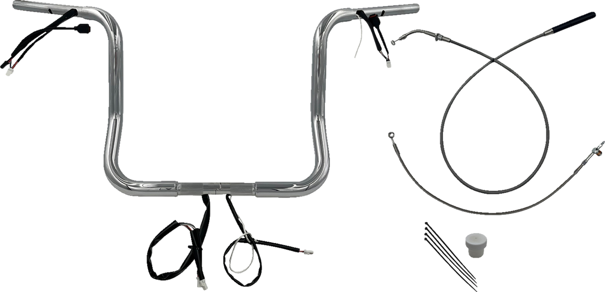 FAT BAGGERS INC. 1-1/4" EZ Install Round Top Handlebar - 14" - Chrome 939014