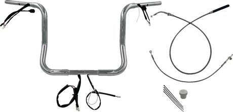 FAT BAGGERS INC. 1-1/4" EZ Install Round Top Handlebar - 14" - Chrome 939014