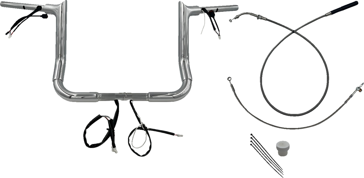FAT BAGGERS INC. 1-1/2" EZ Install Pointed Top Handlebar - 12" - Chrome 849012