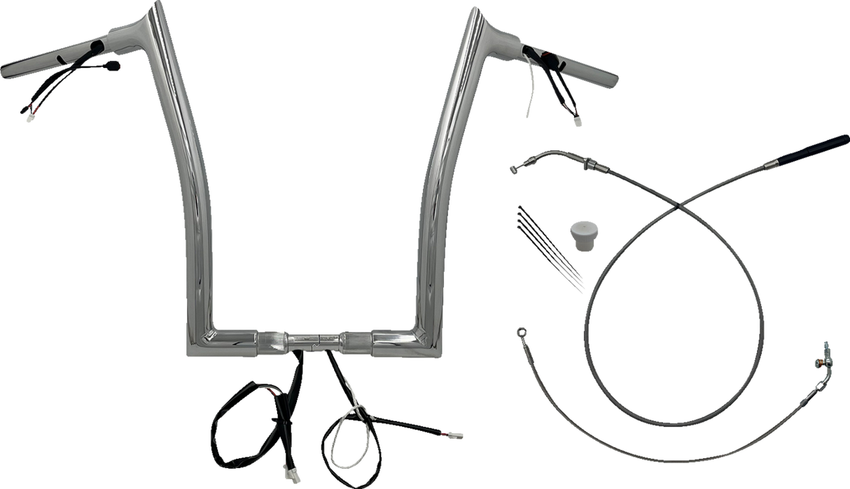 FAT BAGGERS INC. 1-1/2" EZ Install Pointed Top Handlebar - 16" - Chrome 849916