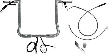 FAT BAGGERS INC. EZ Install Wired Handlebar Kit - 1-1/4" - Flat Top - 16" - Chrome 749016