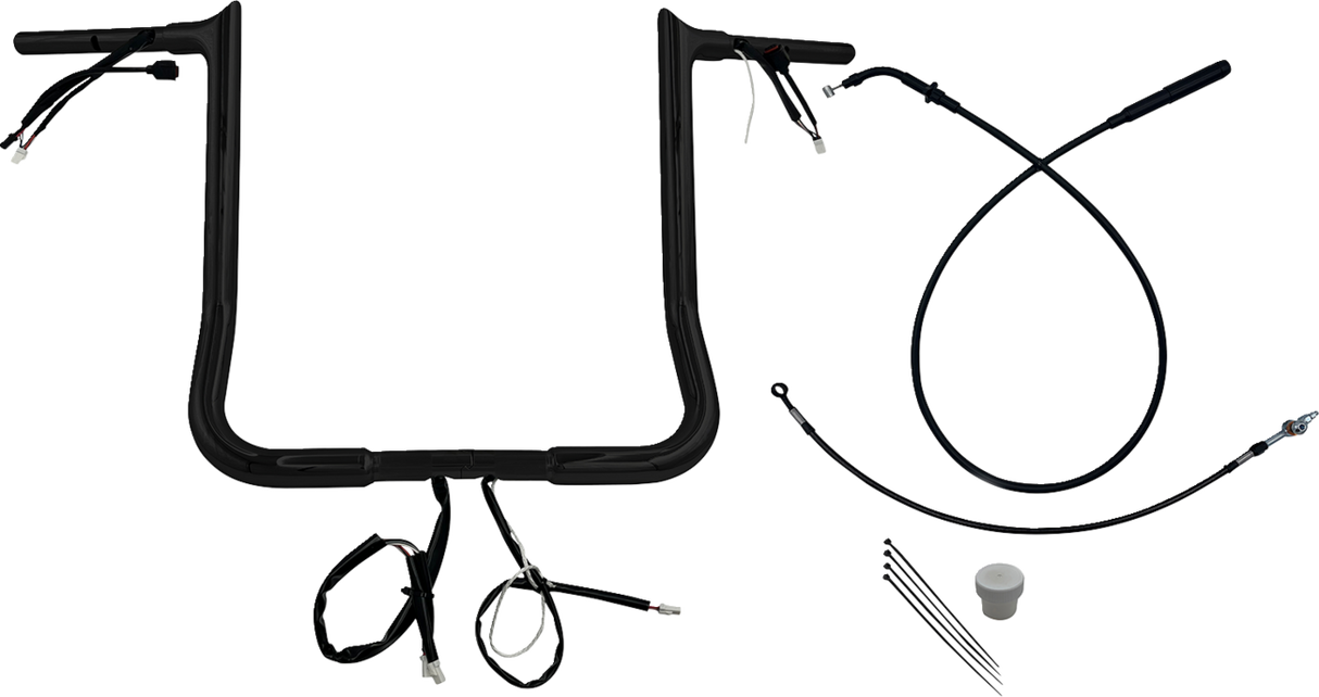 FAT BAGGERS INC. EZ Install Wired Handlebar Kit - 1-1/4" - Pointed Top - 16" - Black 949016-B