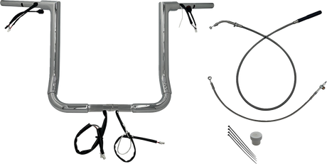 FAT BAGGERS INC. EZ Install Wired Handlebar Kit - 1-1/2" - Flat Top - 16" - Chrome 649016
