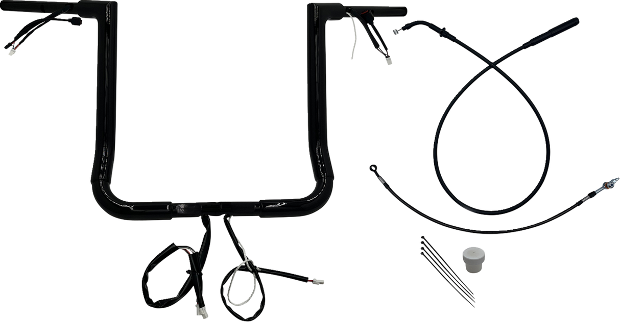 FAT BAGGERS INC. EZ Install Wired Handlebar Kit - 1-1/2" - Flat Top - 16" - Black 649016-B