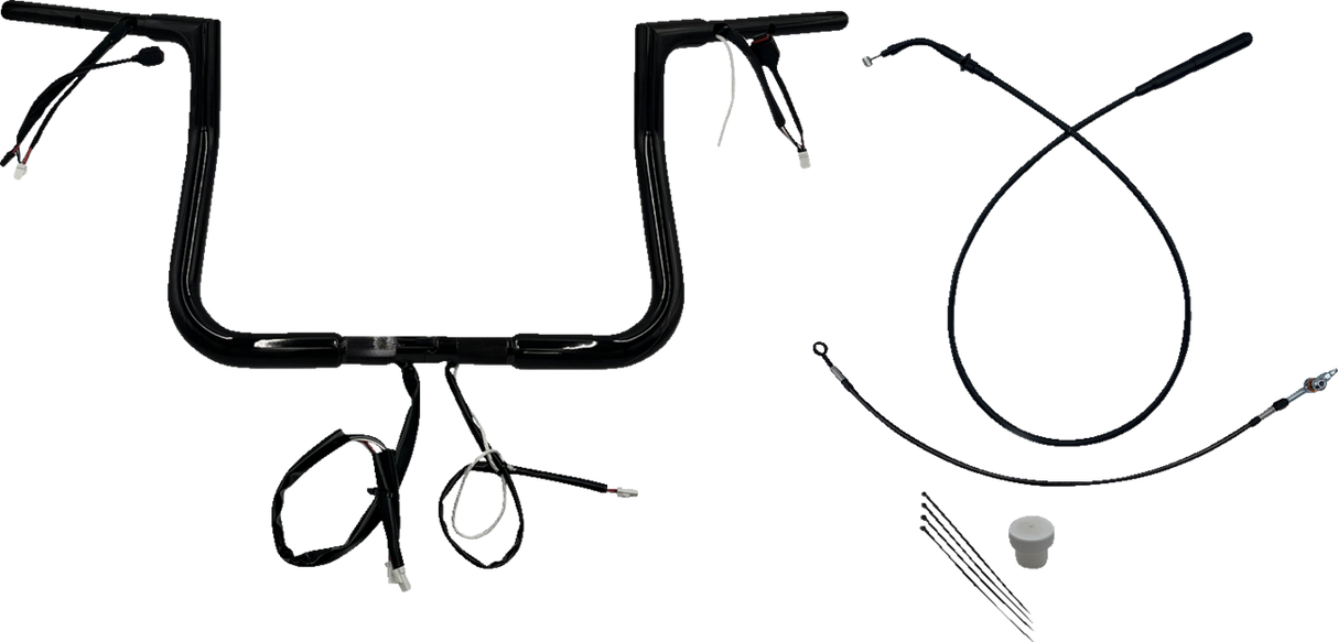 FAT BAGGERS INC. 1-1/4" EZ Install Flat Top Handlebar - 11" - Black 749011-B