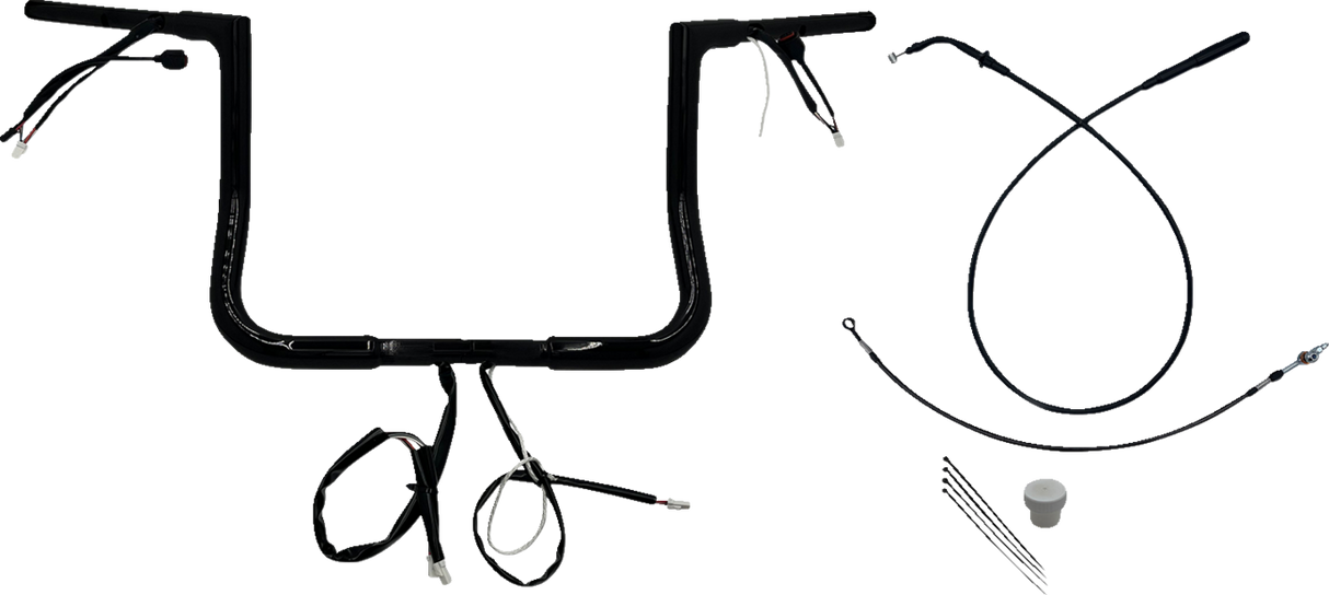 FAT BAGGERS INC. 1-1/4" EZ Install Flat Top Handlebar - 12" - Black 749012-B