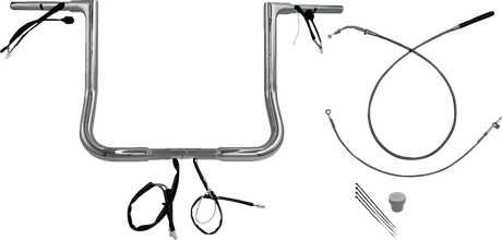 FAT BAGGERS INC. 1-1/4" EZ Install Flat Top Handlebar - 14" - Chrome 749014