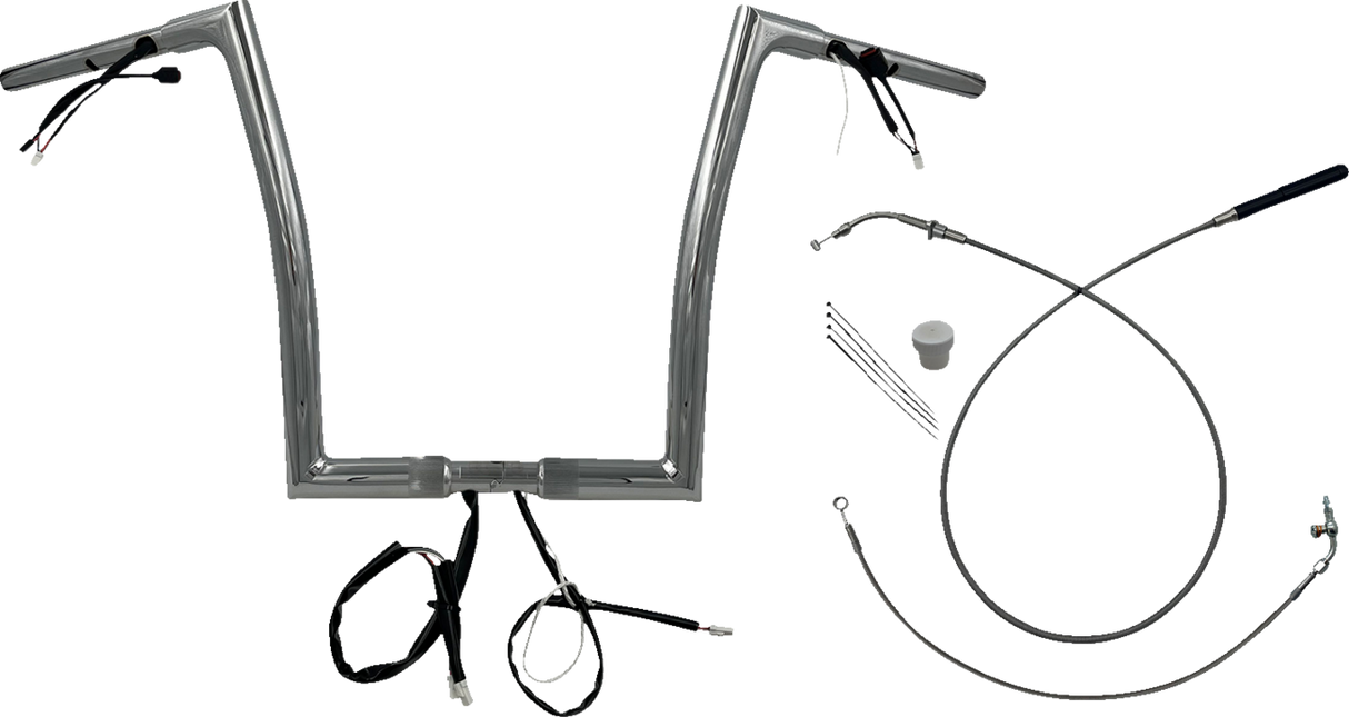 FAT BAGGERS INC. 1-1/4" EZ Install Flat Top Handlebar - 14" - Chrome 749914