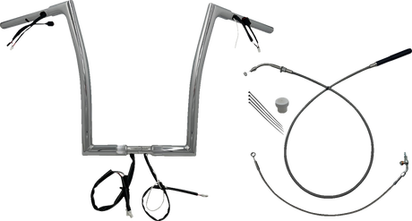 FAT BAGGERS INC. 1-1/4" EZ Install Flat Top Handlebar - 16" - Chrome 749916