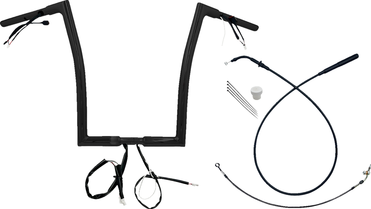 FAT BAGGERS INC. 1-1/4" EZ Install Flat Top Handlebar - 16" - Black 749916-B
