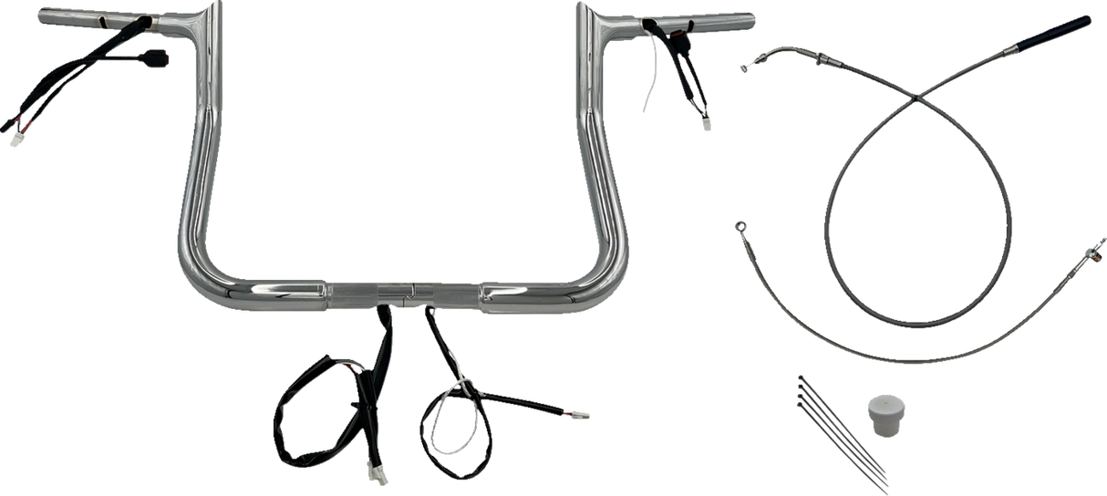 FAT BAGGERS INC. 1-1/4" EZ Install Pointed Top Handlebar - 11" - Chrome 949011