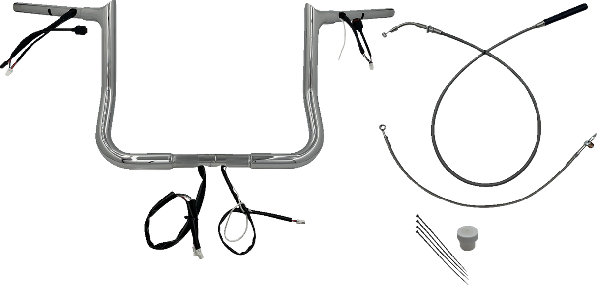 FAT BAGGERS INC. 1-1/4" EZ Install Pointed Top Handlebar - 12" - Chrome 949012
