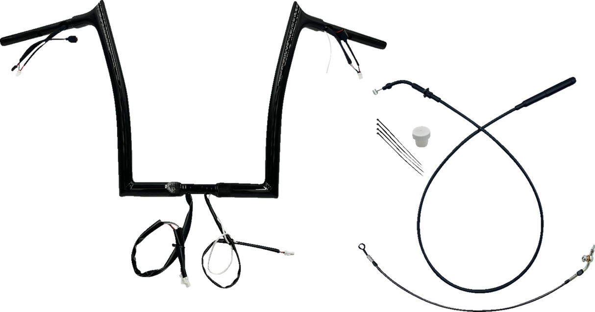 FAT BAGGERS INC. 1-1/4" EZ Install Pointed Top Handlebar - 14" - Black 949914-B
