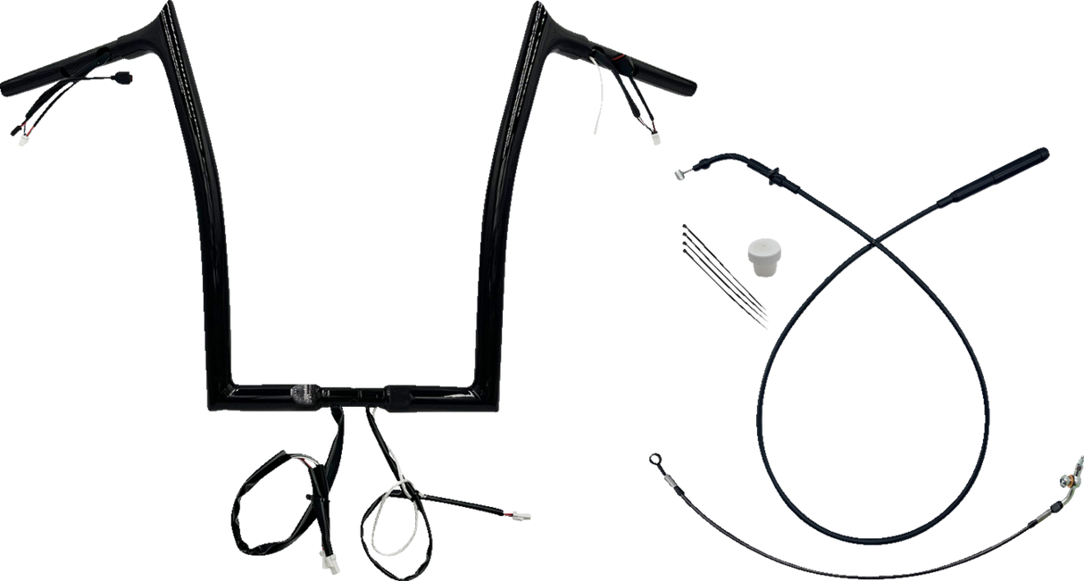 FAT BAGGERS INC. 1-1/4" EZ Install Pointed Top Handlebar - 16" - Black 949916-B