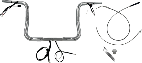 FAT BAGGERS INC. 1-1/4" EZ Install Round Top Handlebar - 12" - Chrome 939012