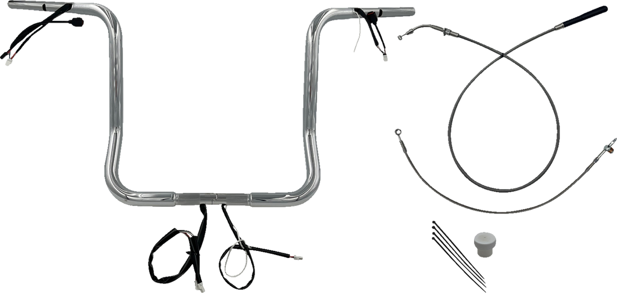 FAT BAGGERS INC. 1-1/4" EZ Install Round Top Handlebar - 16" - Chrome 939016