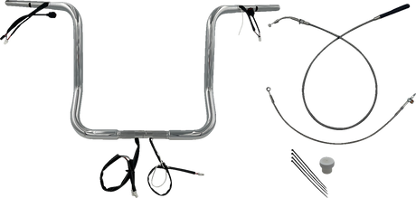 FAT BAGGERS INC. 1-1/4" EZ Install Round Top Handlebar - 16" - Chrome 939016