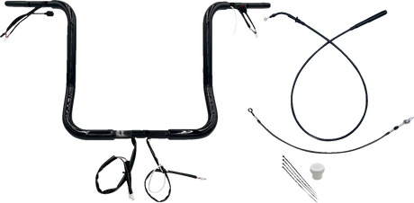 FAT BAGGERS INC. 1-1/4" EZ Install Round Top Handlebar - 16" - Black 939016-B