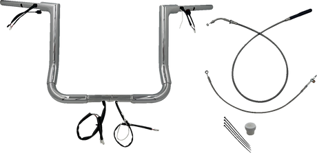 FAT BAGGERS INC. 1-1/2" EZ Install Flat Top Handlebar - 14" - Chrome 649014