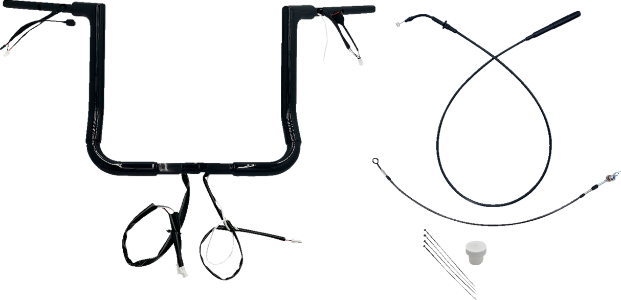 FAT BAGGERS INC. 1-1/2" EZ Install Flat Top Handlebar - 14" - Black 649014-B