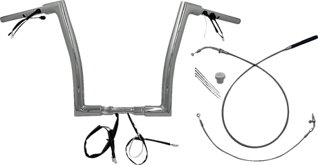 FAT BAGGERS INC. 1-1/2" EZ Install Flat Top Handlebar - 14" - Chrome 649914