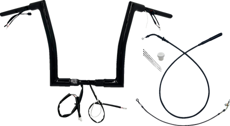 FAT BAGGERS INC. 1-1/2" EZ Install Flat Top Handlebar - 14" - Black 649914-B