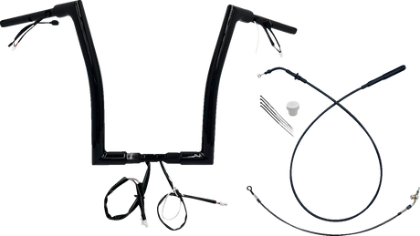 FAT BAGGERS INC. 1-1/2" EZ Install Flat Top Handlebar - 16" - Black 649916-B