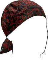 ZAN HEADGEAR Flydanna? Head Wrap - Red and Black Roses Z206